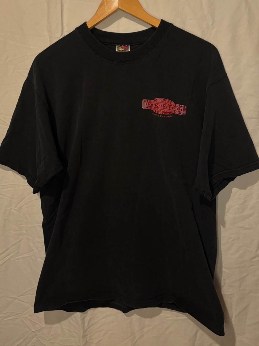 Vintage Fruit of the Loom Fire Chief Graphic Tee Black Single Stitch Style